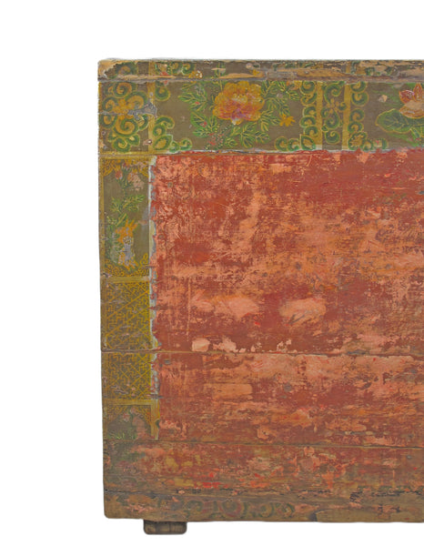 Rustic Red/Green Antique Cabinet