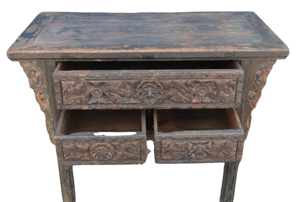 Hand Carved Antique Shanxi Console Table