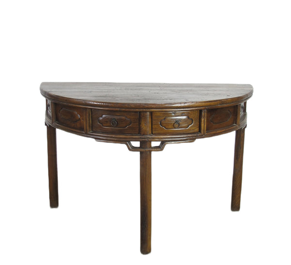 Half Moon Antique Chinese Hallway Console Table