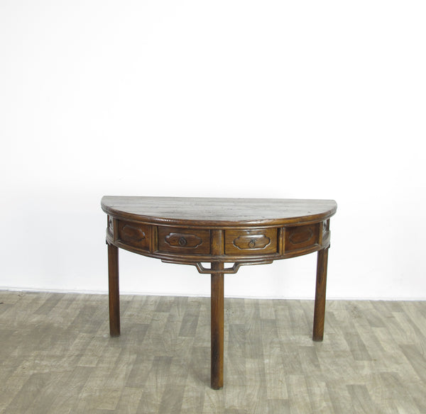 Half Moon Antique Chinese Hallway Console Table
