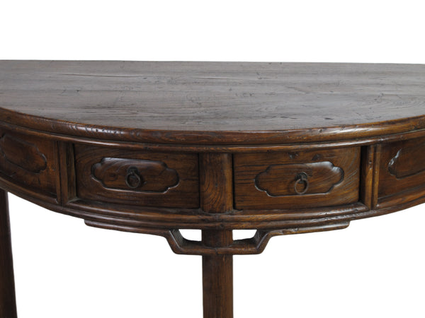 Half Moon Antique Chinese Hallway Console Table