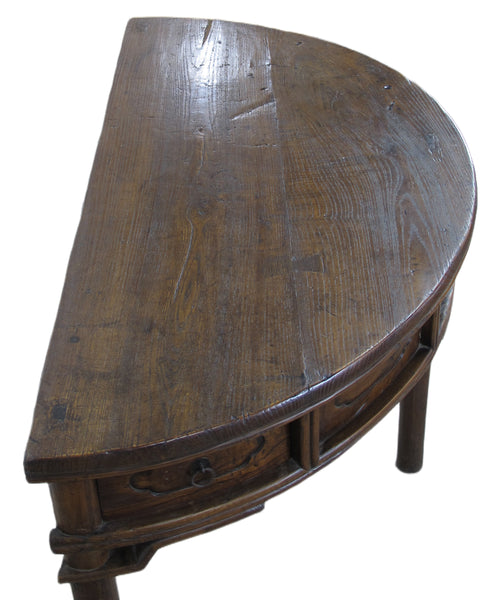 Half Moon Antique Chinese Hallway Console Table