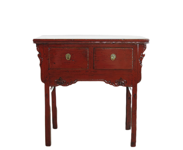 Small Red Vintage Wine Console Table