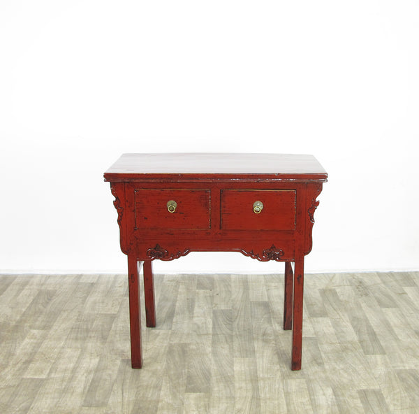Small Red Vintage Wine Console Table