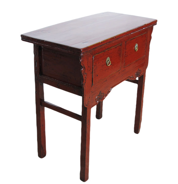 Small Red Vintage Wine Console Table