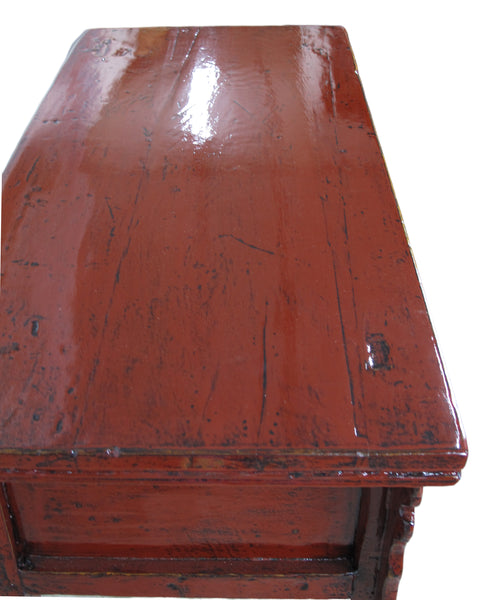 Small Red Vintage Wine Console Table