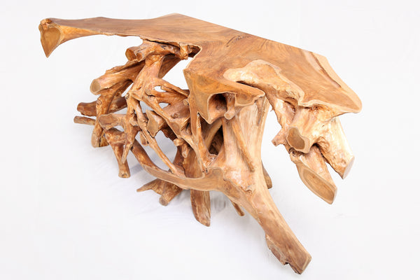 Naturel Teak Root Console Table, Brown