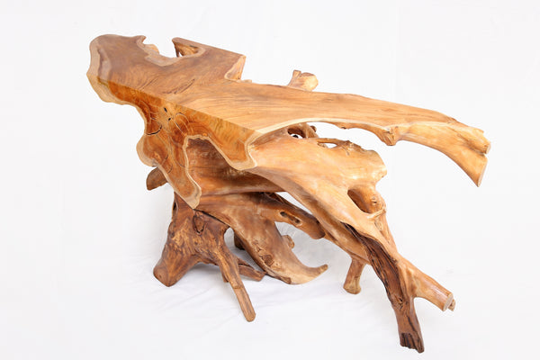 Naturel Teak Root Console Table, Brown