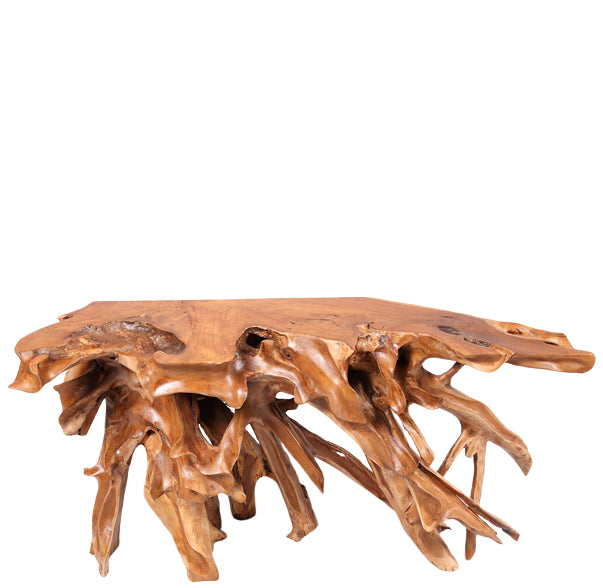 Naturel Teak Root Console Table, 59" Long Brown