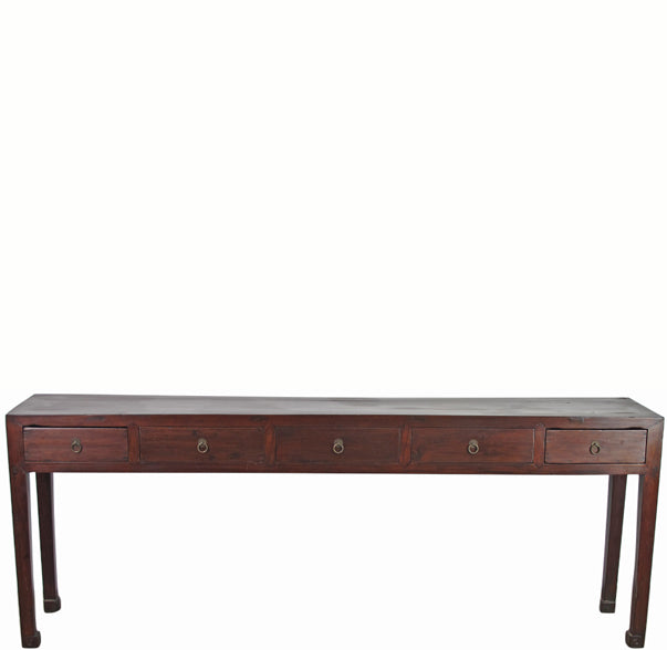 Z-Five Drawer Antique Chinese Console Table