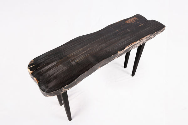One Slab Living Edge Petrified Wood Console Table 50