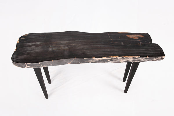 One Slab Living Edge Petrified Wood Console Table 50