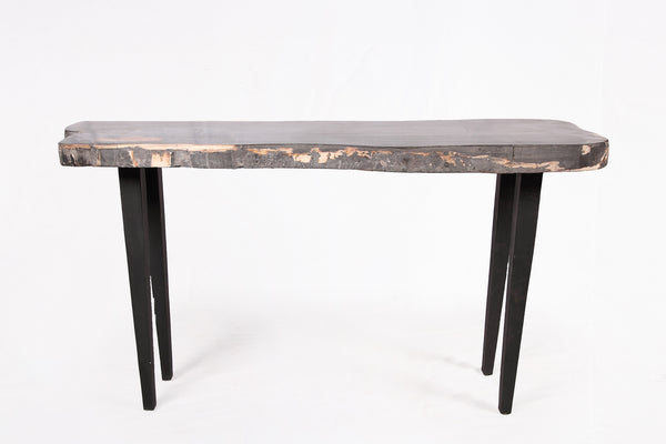 One Slab Living Edge Petrified Wood Console Table 50