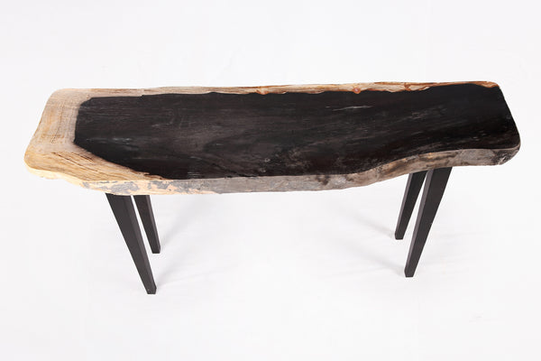 One Slab Living Edge Petrified Wood Console Table 51