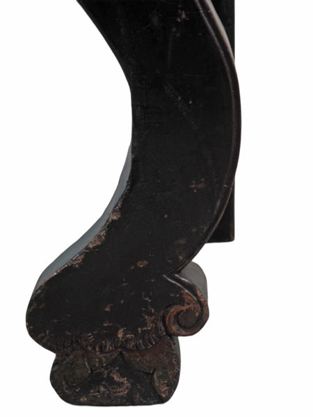 Antique Chinese Black Lacquer Altar Console Table