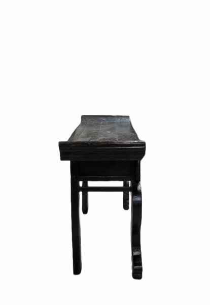Antique Chinese Black Lacquer Altar Console Table