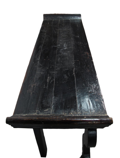 Antique Chinese Black Lacquer Altar Console Table