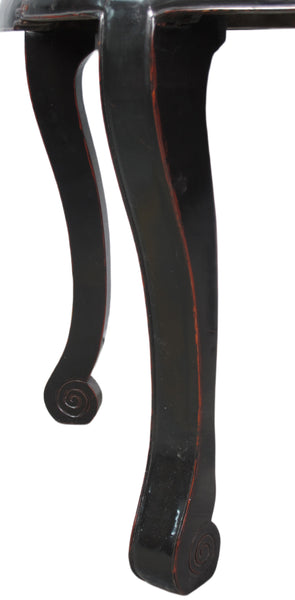 Half Moon Antique Black Lacquer Chinese Hallway Console Table