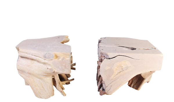 Pair of Sculptured Teak Root Coffee Table Base 1