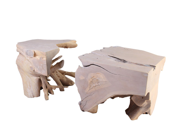 Pair of Sculptured Teak Root Coffee Table Base 1