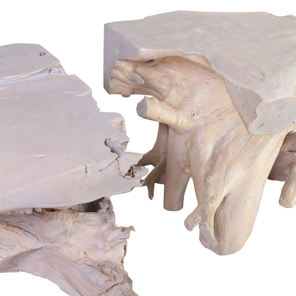 Pair of Sculptured Teak Root Coffee Table Base 1