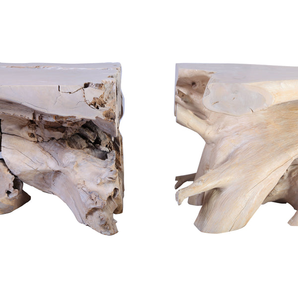 Pair of Sculptured Teak Root Coffee Table Base 1