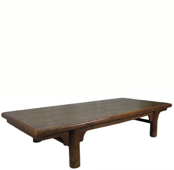 Large 85" Long Vintage Brown Coffee Table