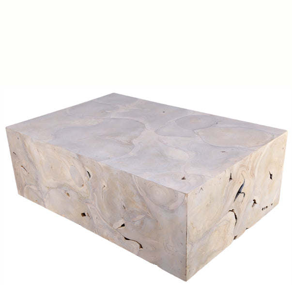 Rectangular White Wish Organic Teak Coffee Table 32