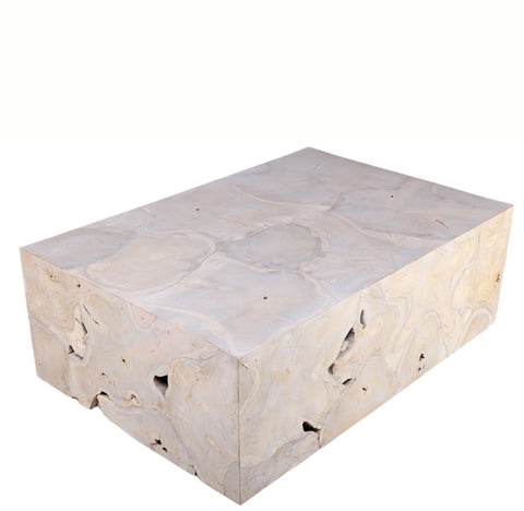 Rectangular White Wish Organic Teak Coffee Table 34