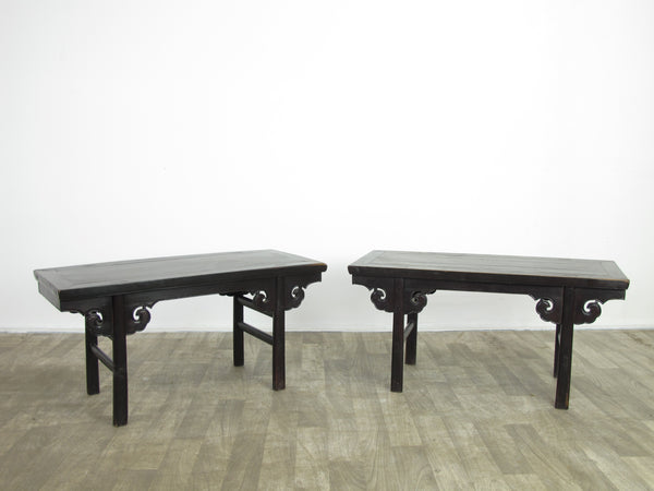 Z-Clouds Spandrels Antique Chinese Coffee Table or Accent Table, A Pair