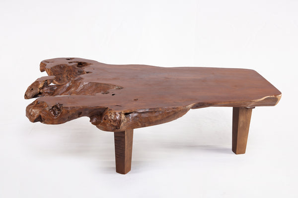Brown Teak Living Edge Coffee Table 44