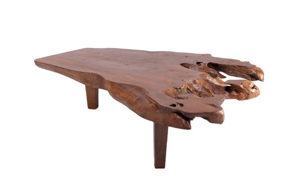 Brown Teak Living Edge Coffee Table 44