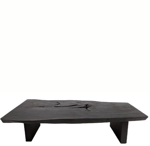Modern Black One Slab Living Edge Coffee Table