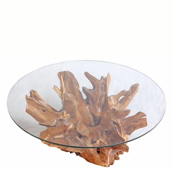 Round Organic Sculptured Teak Root Based Coffee Table 5