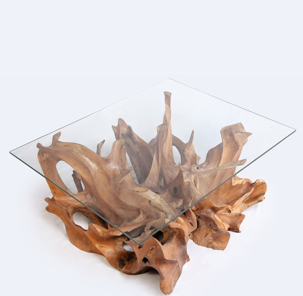 Rectangular Organic Sculptured Teak Root Based Coffee Table 6