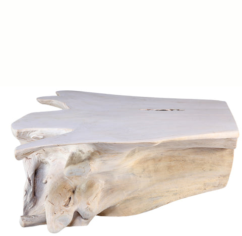 White Teak Block Coffee Table 63