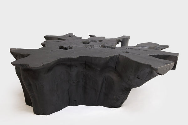 Black Burnt Organic Teak Root  Coffee Table 75
