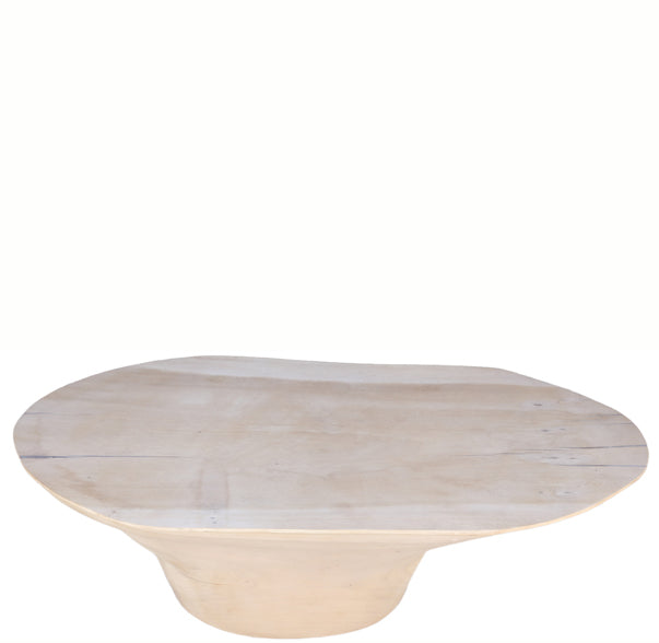 Modern White Oval Block Coffee Table