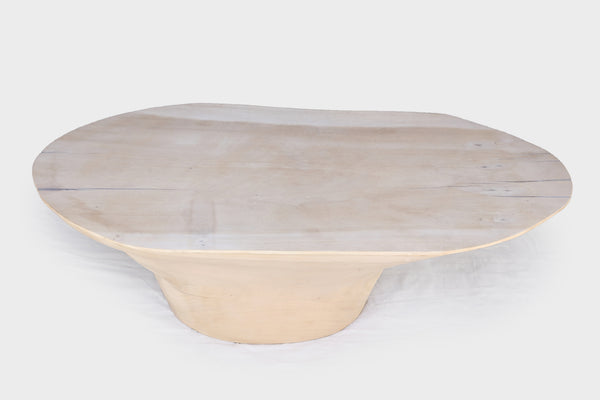 Modern White Oval Block Coffee Table