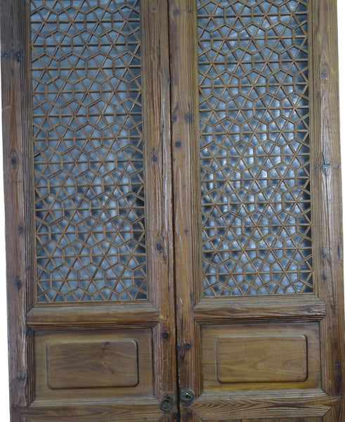 Pair of Hexagonal Screen Door Panel