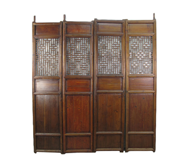 Double Happiness Lattice Screen Door Panel - Set of 4