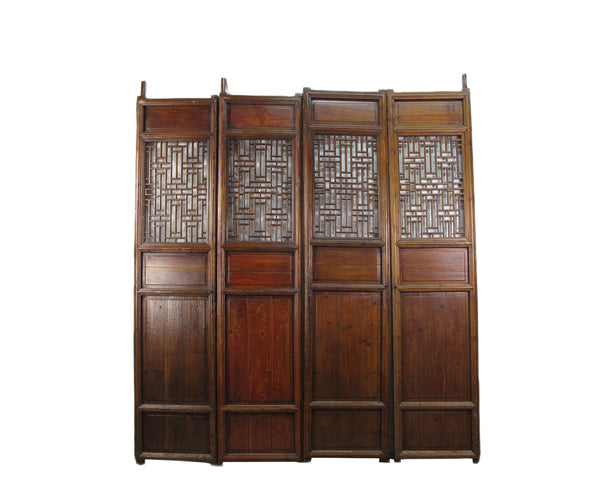 Double Happiness Lattice Screen Door Panel - Set of 4