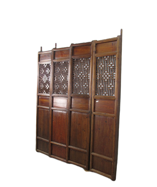 Double Happiness Lattice Screen Door Panel - Set of 4