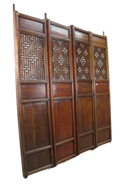 Double Happiness Lattice Screen Door Panel - Set of 4