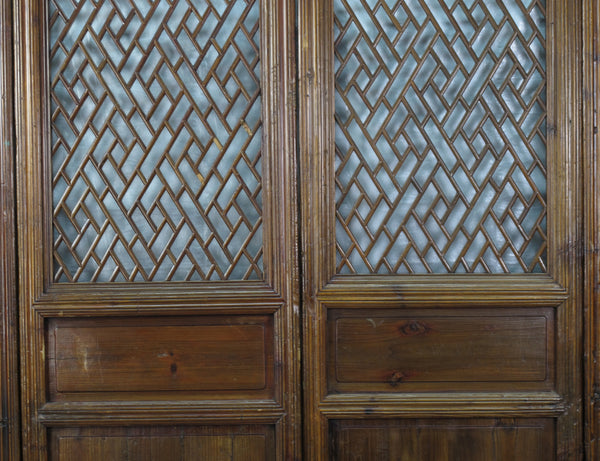 Set of 4 Antique Lattice Screen Door Panel