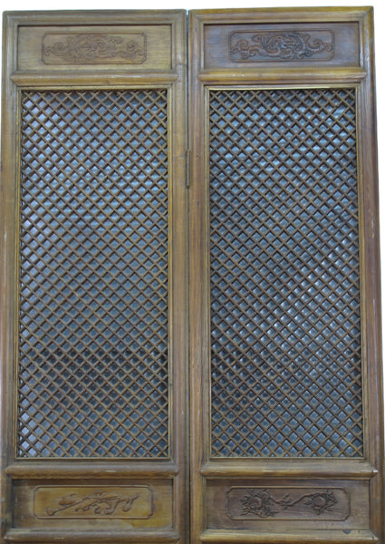 Pair of Lattice Screen Door Panel