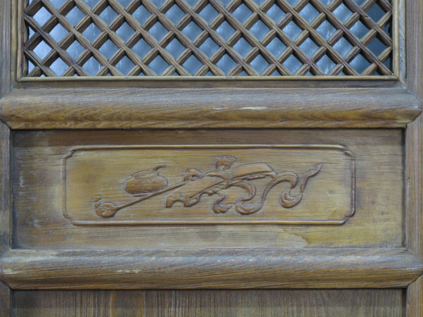 Pair of Lattice Screen Door Panel