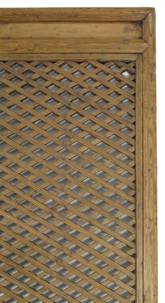Early 20 Century Antique Chinese Screen Door - A Set of Lattice Screen Panels