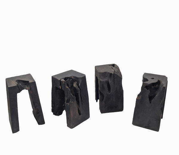 Sculptured Teak Accent or Side Table  or Stool 1