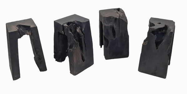 Sculptured Teak Accent or Side Table  or Stool 1